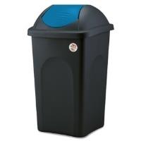 Plastový odpadkový koš Stefanplast MULTIPAT 60 l, černý-modré víko