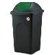 Plastový odpadkový koš Stefanplast MULTIPAT 60 l, černý-zelené víko