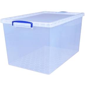Plastový úložný REALLY USEFUL box transparentní 83l s víkem