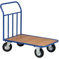 Plošinový vozík s odnímatelným madlem a plošinou z dřevotřísky