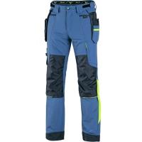 Pracovní kalhoty CXS NAOS modré, HV žluté doplňky, vel. 46
