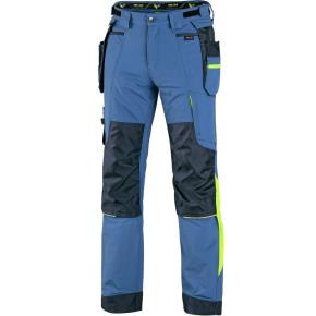 Pracovní kalhoty CXS NAOS modré, HV žluté doplňky, vel. 58