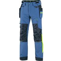 Pracovní kalhoty CXS NAOS modré, HV žluté doplňky, vel. 64