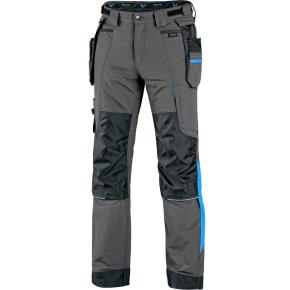 Pracovní kalhoty CXS NAOS šedo-černé, HV modré doplňky, vel. 54