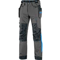 Pracovní kalhoty CXS NAOS šedo-černé, HV modré doplňky, vel. 56