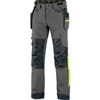 Pracovní kalhoty CXS NAOS šedo-černé, HV žluté doplňky, vel. 50
