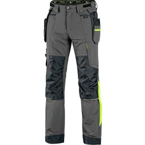 Pracovní kalhoty CXS NAOS šedo-černé, HV žluté doplňky, vel. 60