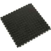 Průmyslová PVC dlaždicová podlahovina COBA Tough Lock černá 0,5 x 0,5m x 7mm