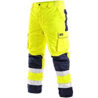 Reflexní pracovní kalhoty CXS CARDIFF žluté, vel. 2XL