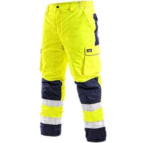 Reflexní pracovní kalhoty CXS CARDIFF žluté, vel. 3XL