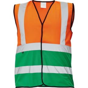 Reflexní vesta Cerva LYNX DUO oranžová/zelená vel. XL