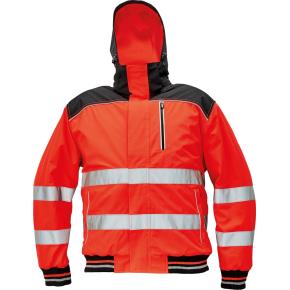 Reflexní zimní bunda Cerva KNOXFIELD HI-VIS WINTER PILOT červená, vel. 2XL