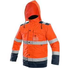 Reflexní zimní bunda CXS Luton 2v1 oranžovo-modrá vel. L