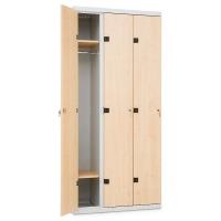 Šatní skříňka 3-dveřová, 1750 x 900 x 500 mm - lamino/kov