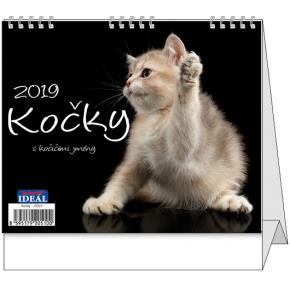 Stolní kalendář IDEÁL Kočky 2019