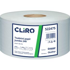 Toaletní papír CLIRO Jumbo dvouvrstvý průměr 24 cm