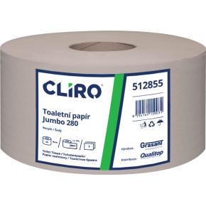 Toaletní papír CLIRO Jumbo jednovrstvý průměr 28 cm - 6ks