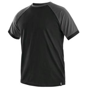 Tričko s krátkým rukávem CXS Leaf OLIVER černo-šedé vel. L