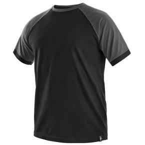 Tričko s krátkým rukávem CXS Leaf OLIVER černo-šedé vel. XL