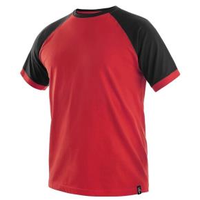 Tričko s krátkým rukávem CXS Leaf OLIVER červeno-černé vel. L