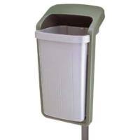 Venkovní odpadkový koš ELEGANT 50 L zelený rám