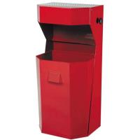Venkovní odpadkový koš s popelníkem 50 l červený