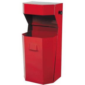 Venkovní odpadkový koš s popelníkem 50 l červený