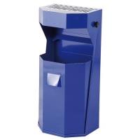 Venkovní odpadkový koš s popelníkem 50 l modrý
