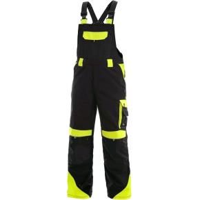 Zimní pracovní kalhoty s laclem CXS SIRIUS BRIGHTON černo-žluté, vel. 48-50