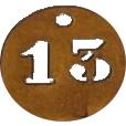 Známky hliníkové kruhové 100 ks s číslem 1-100